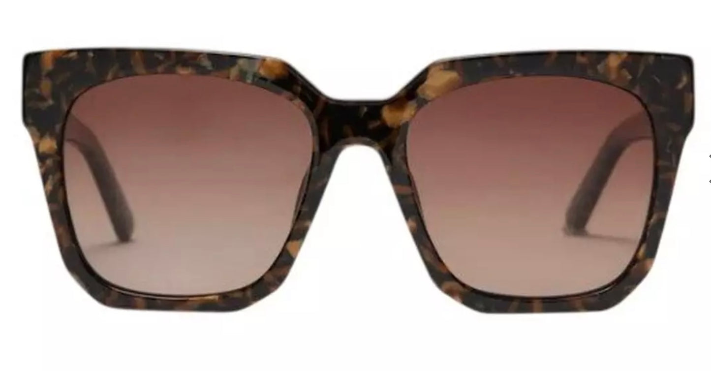 DIFF Ariana Glitter Tortoise Brown Gradient Sunglasses