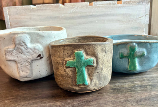 Cross Pottery Candles