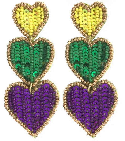 Sequin Mardi Hearts