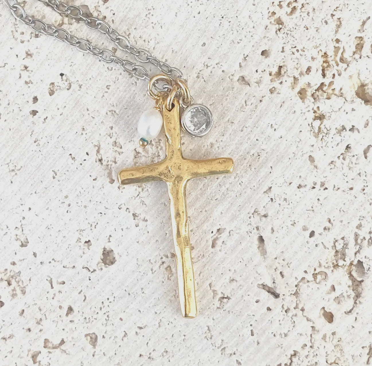 The Cross Necklace ~ Mixed Metal