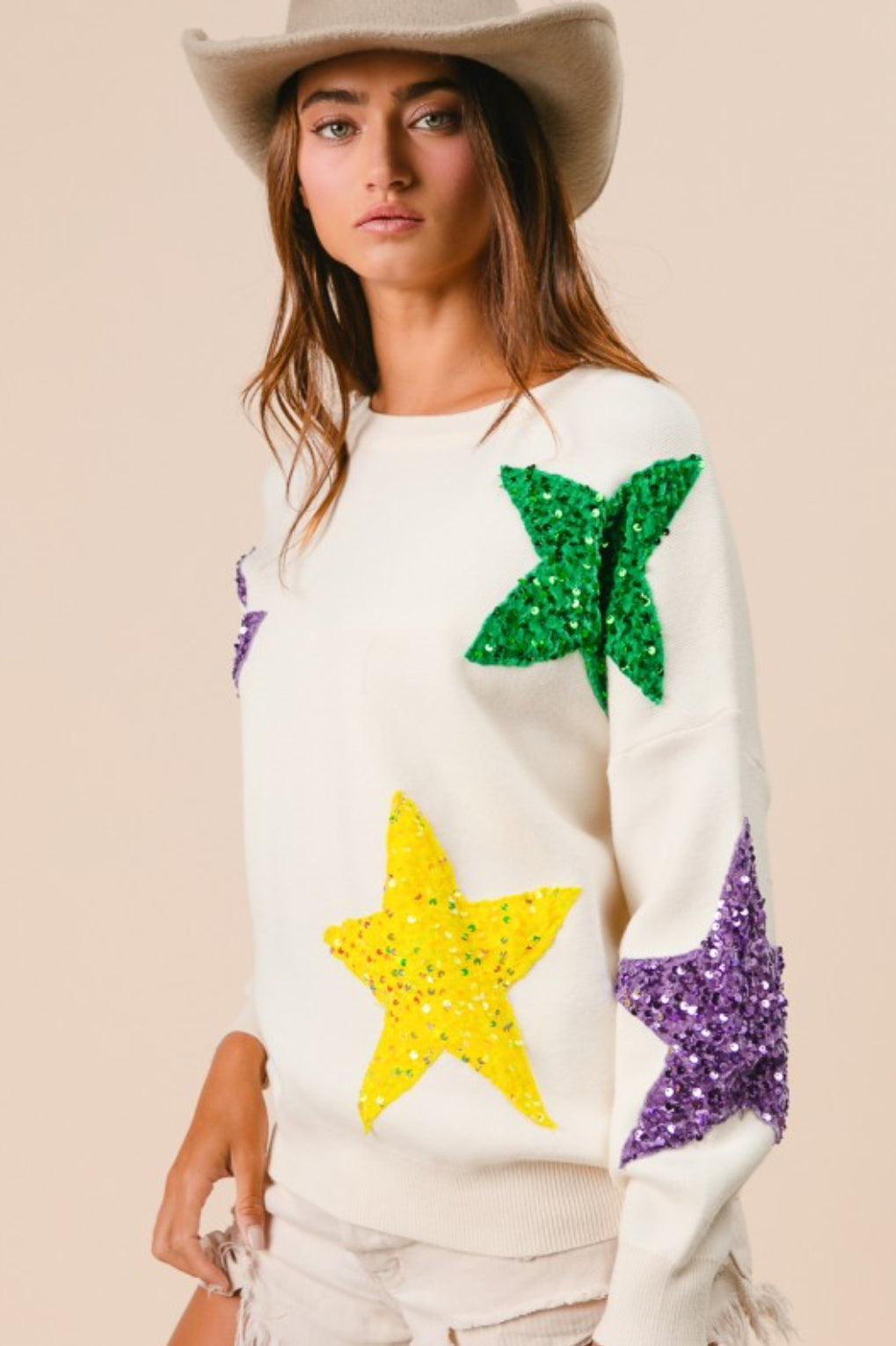 Mardi Gras Star Sweater