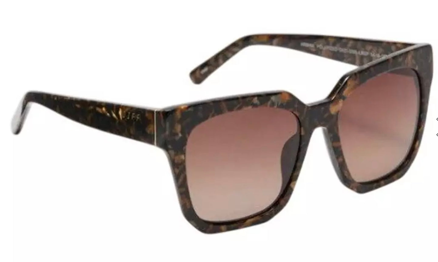 DIFF Ariana Glitter Tortoise Brown Gradient Sunglasses