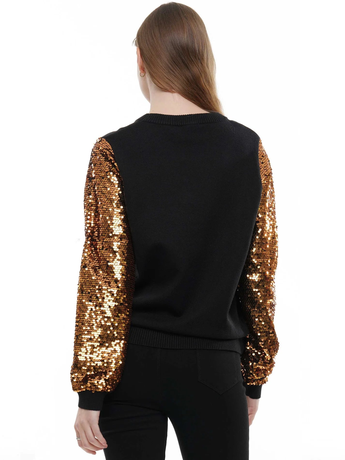 Black and Gold Football  Sequin top