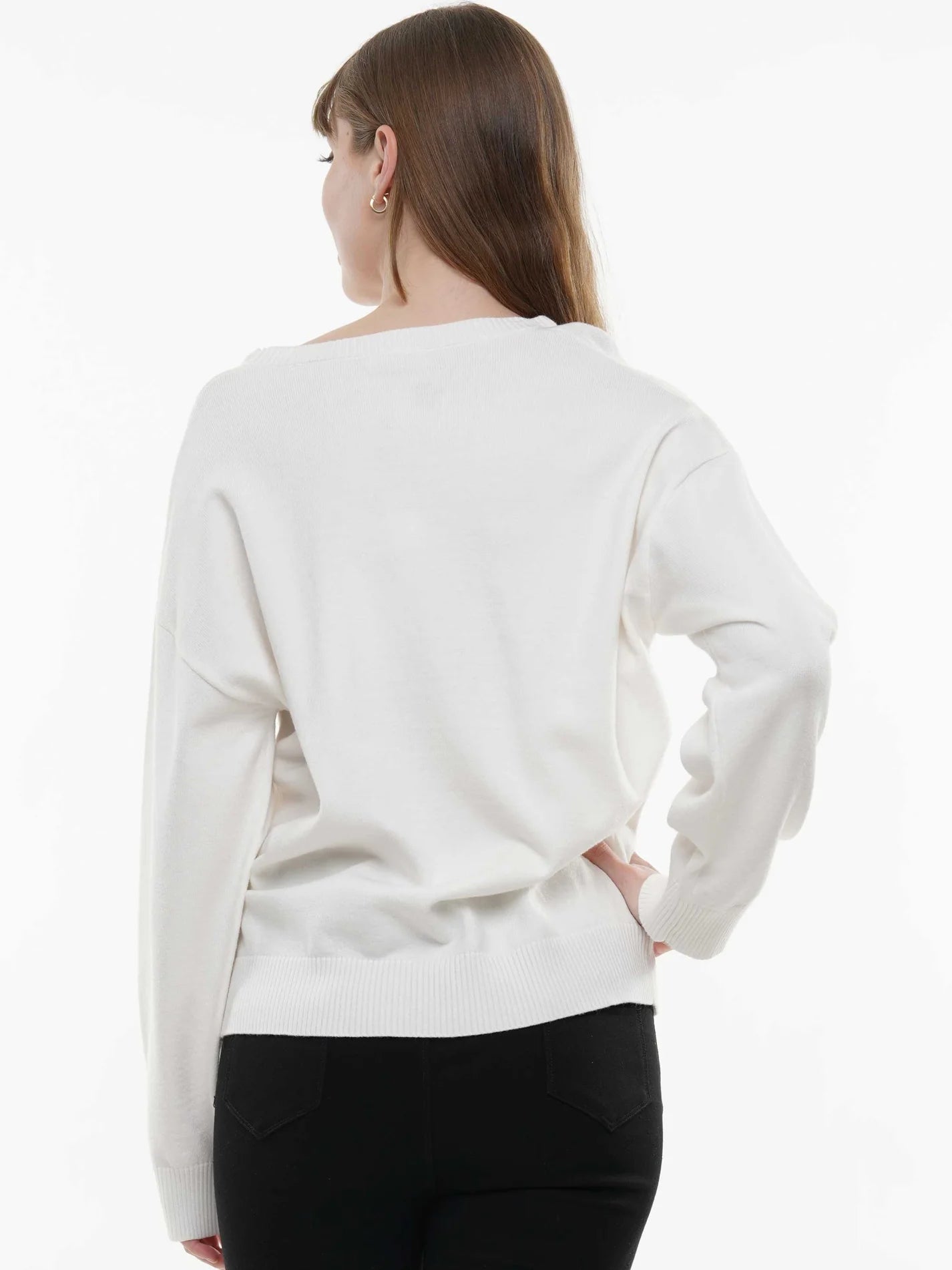 White with Gold Sequin Gameday Sweater
