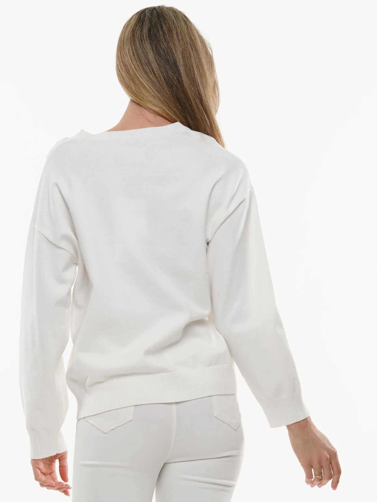 White with Gold Game Day Sweater