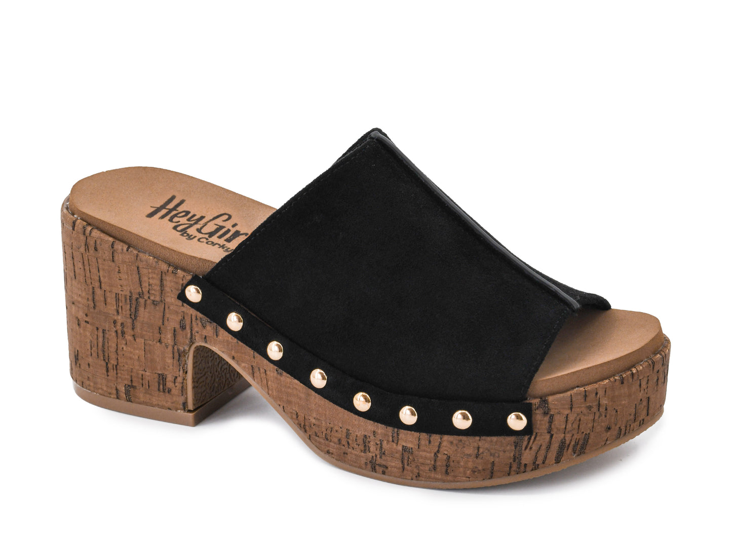 Corkys Gaslight Black Block Heel Mule