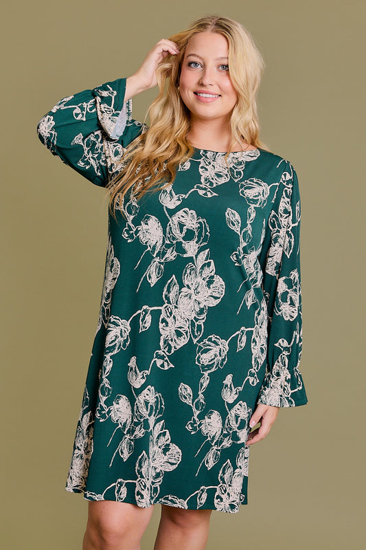 SALE 50% Ruffle Sleeve Floral Print Dress