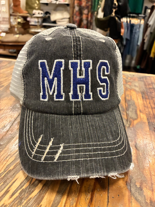 MHS Distressed Glitter Baseball Cap