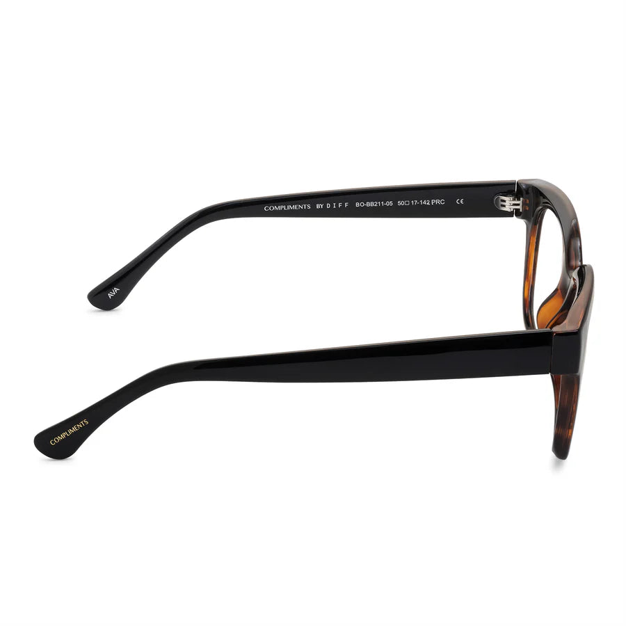 Ava Black Tortoise + Blue-Light Readers