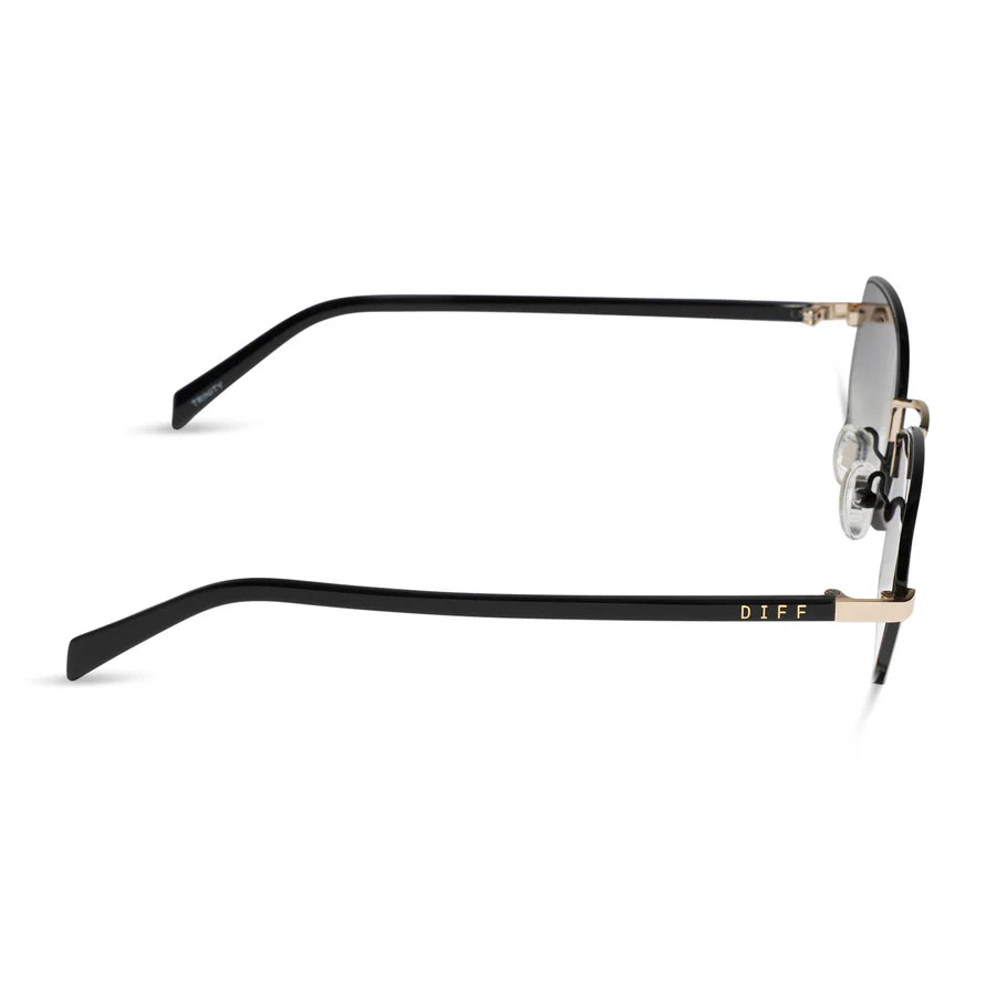 DIFF Trinity Black + Gold + Black Temples Sunglasses