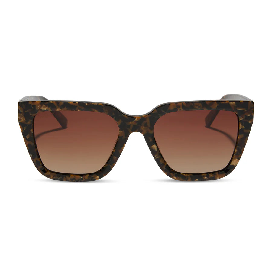 DIFF Amara Glitter Tortoise Brown Gradient Sunglasses