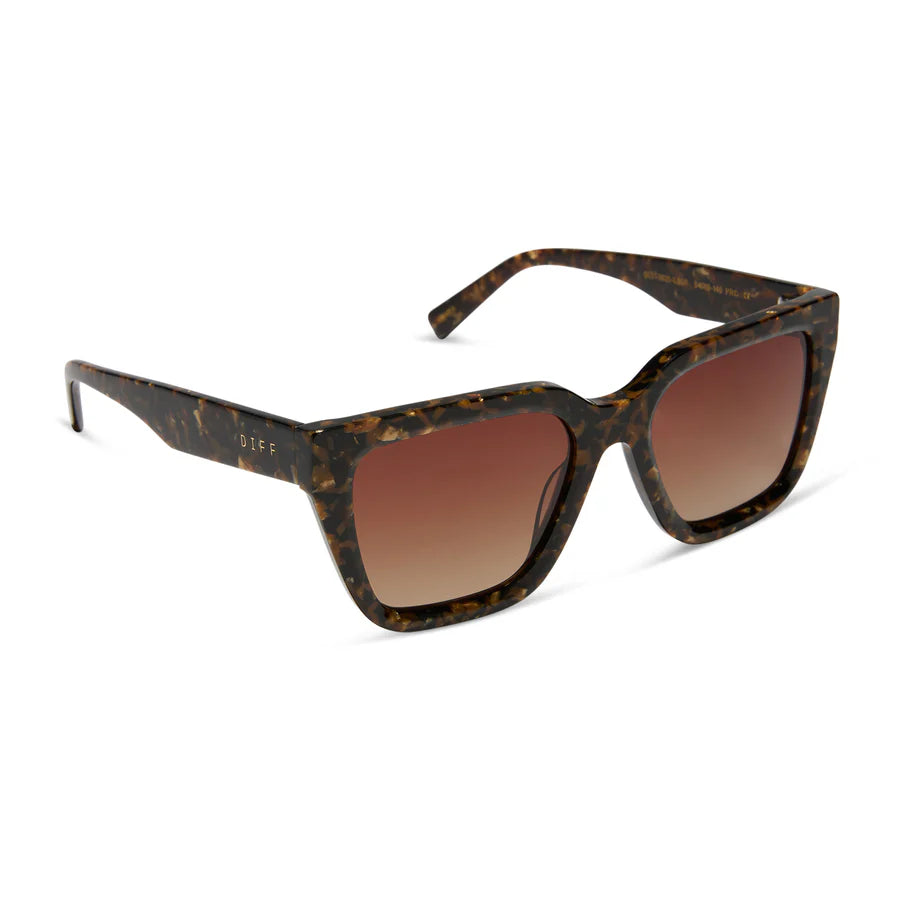 DIFF Amara Glitter Tortoise Brown Gradient Sunglasses
