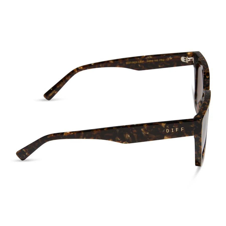 DIFF Amara Glitter Tortoise Brown Gradient Sunglasses