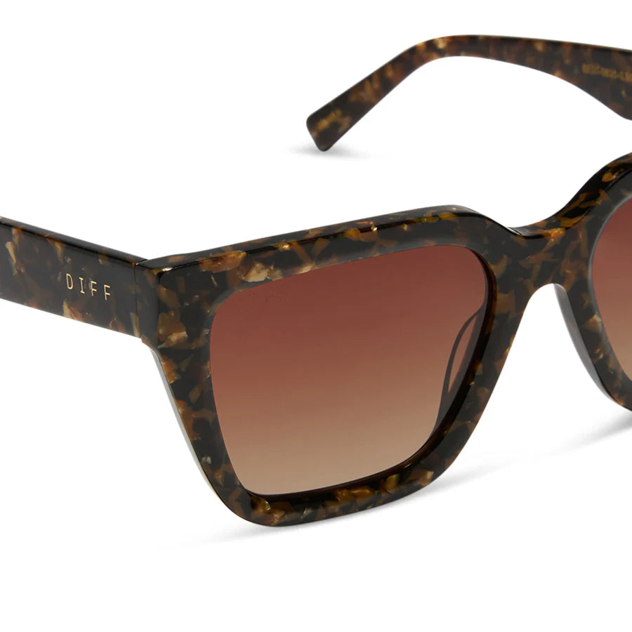 DIFF Amara Glitter Tortoise Brown Gradient Sunglasses