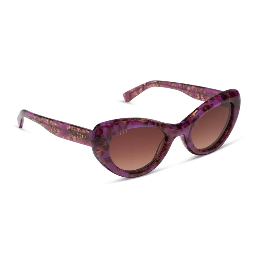 DIFF Zaria Lavender Haze Tortoise Brown Gradient Sunglasses