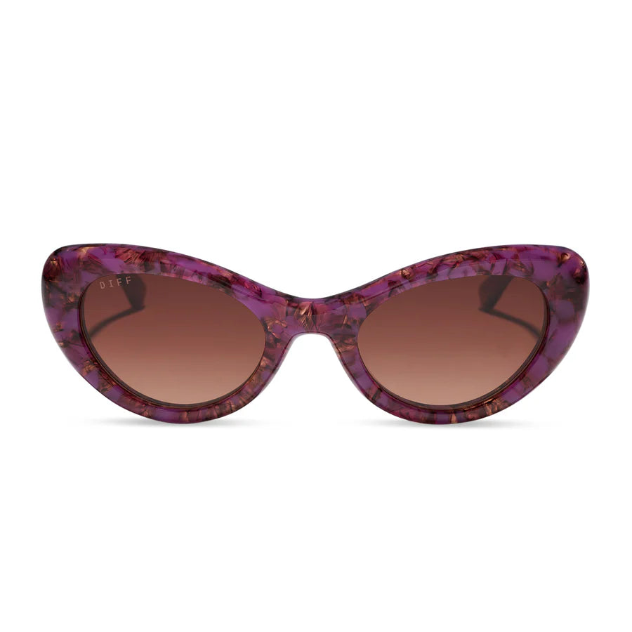 DIFF Zaria Lavender Haze Tortoise Brown Gradient Sunglasses