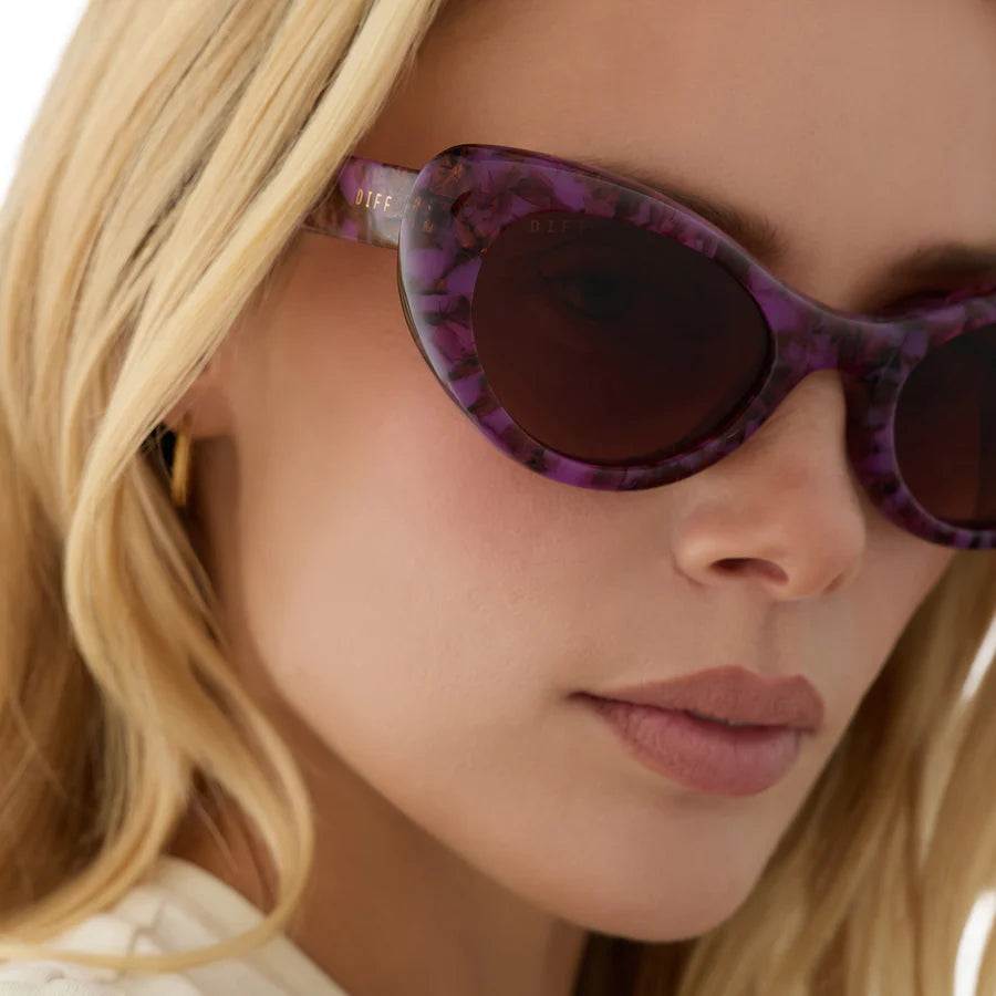 DIFF Zaria Lavender Haze Tortoise Brown Gradient Sunglasses