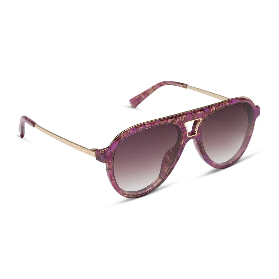 DIFF Tosca III Lavender Haze Tortoise Brown Gradient Sunglasses