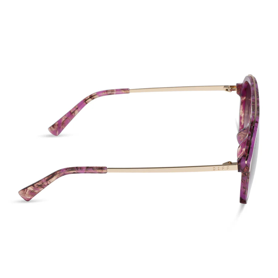 DIFF Tosca III Lavender Haze Tortoise Brown Gradient Sunglasses