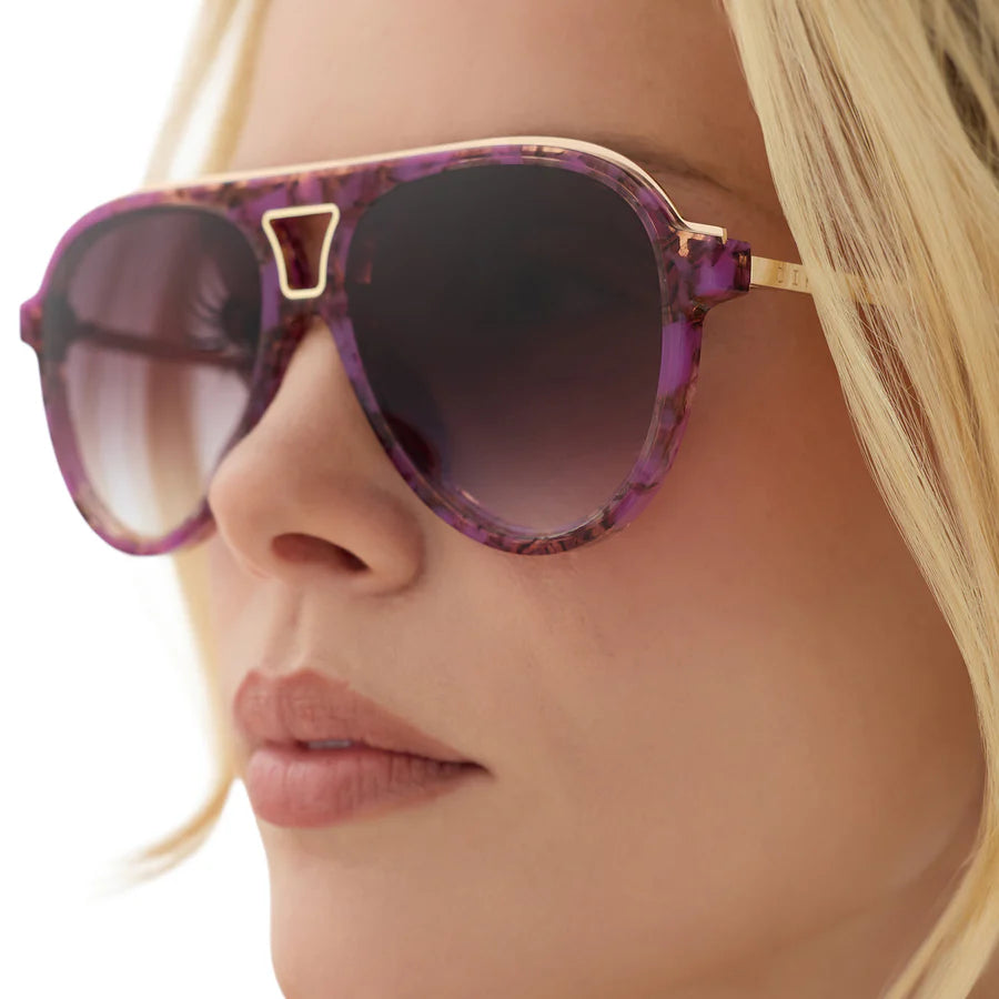 DIFF Tosca III Lavender Haze Tortoise Brown Gradient Sunglasses