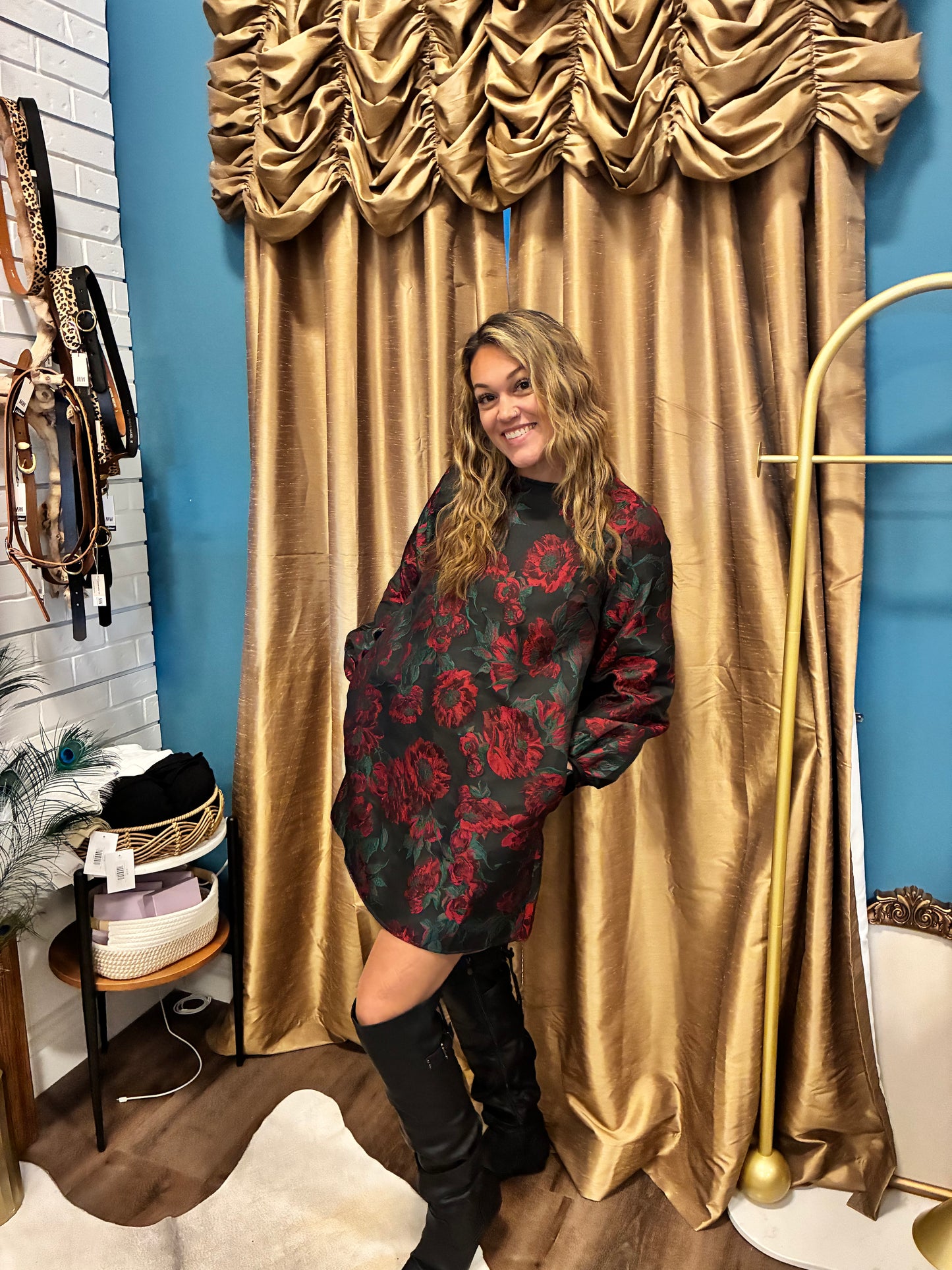 Amanda Floral Jacquard dress