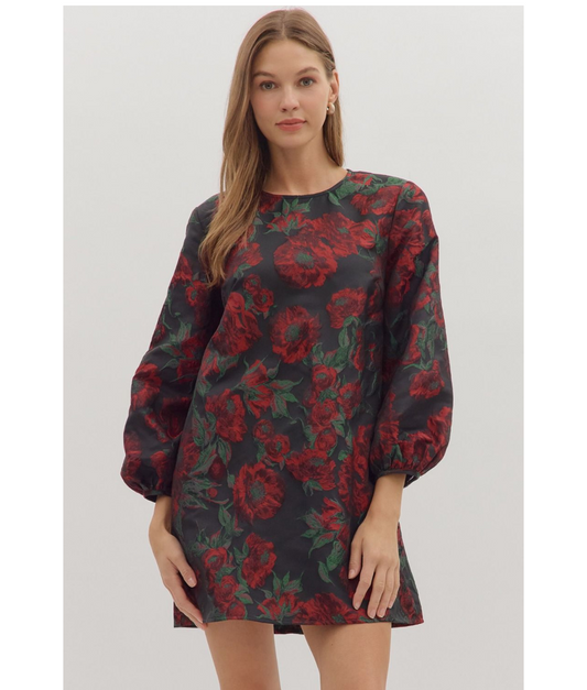 Amanda Floral Jacquard dress