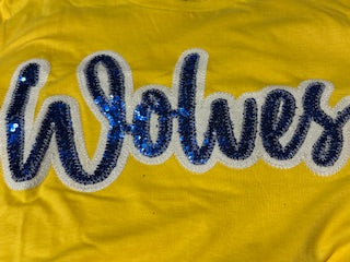 Saint Paul Wolves Sequin T ( Yellow)