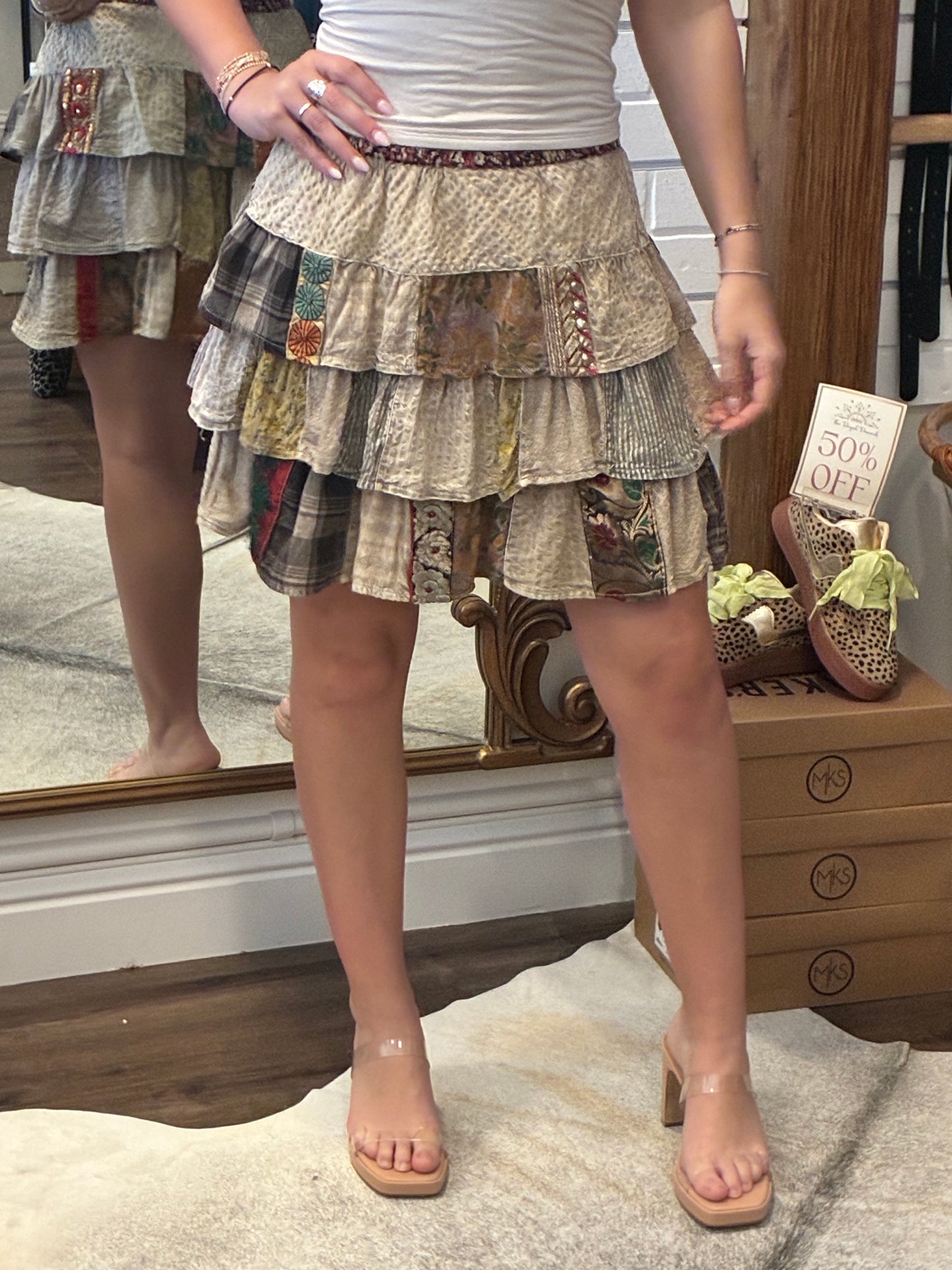 Festival Vibes Patchwork Skirt