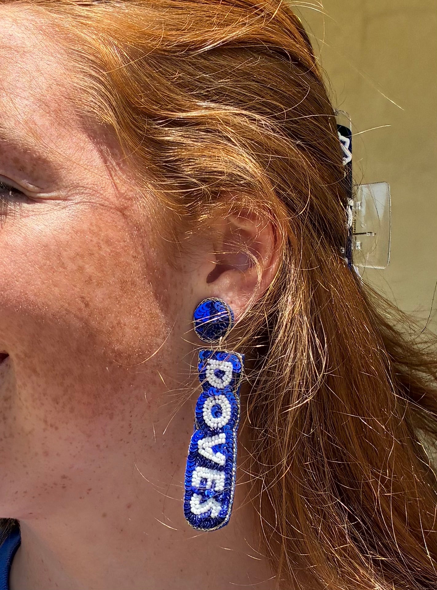 Dove sequin drop earrings