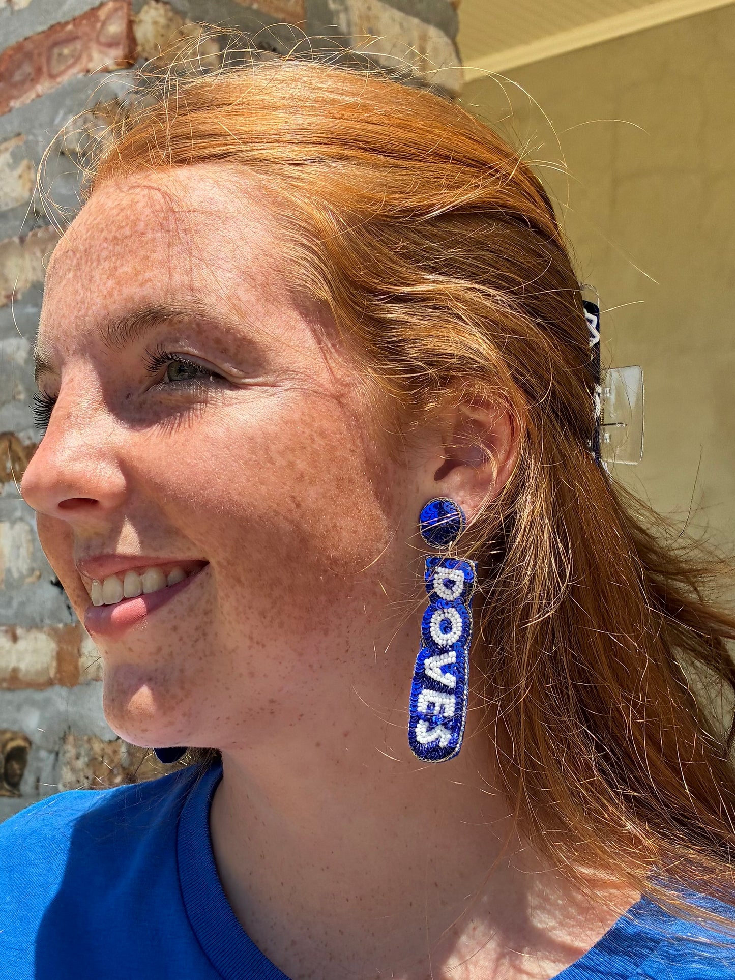 Dove sequin drop earrings