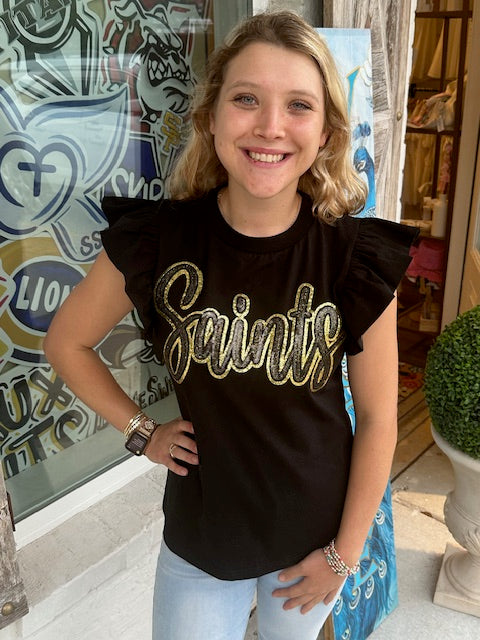 Saints Flutter Sleeve Top