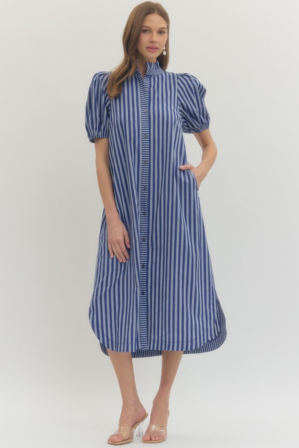Nantucket Navy Stripe Midi Dress