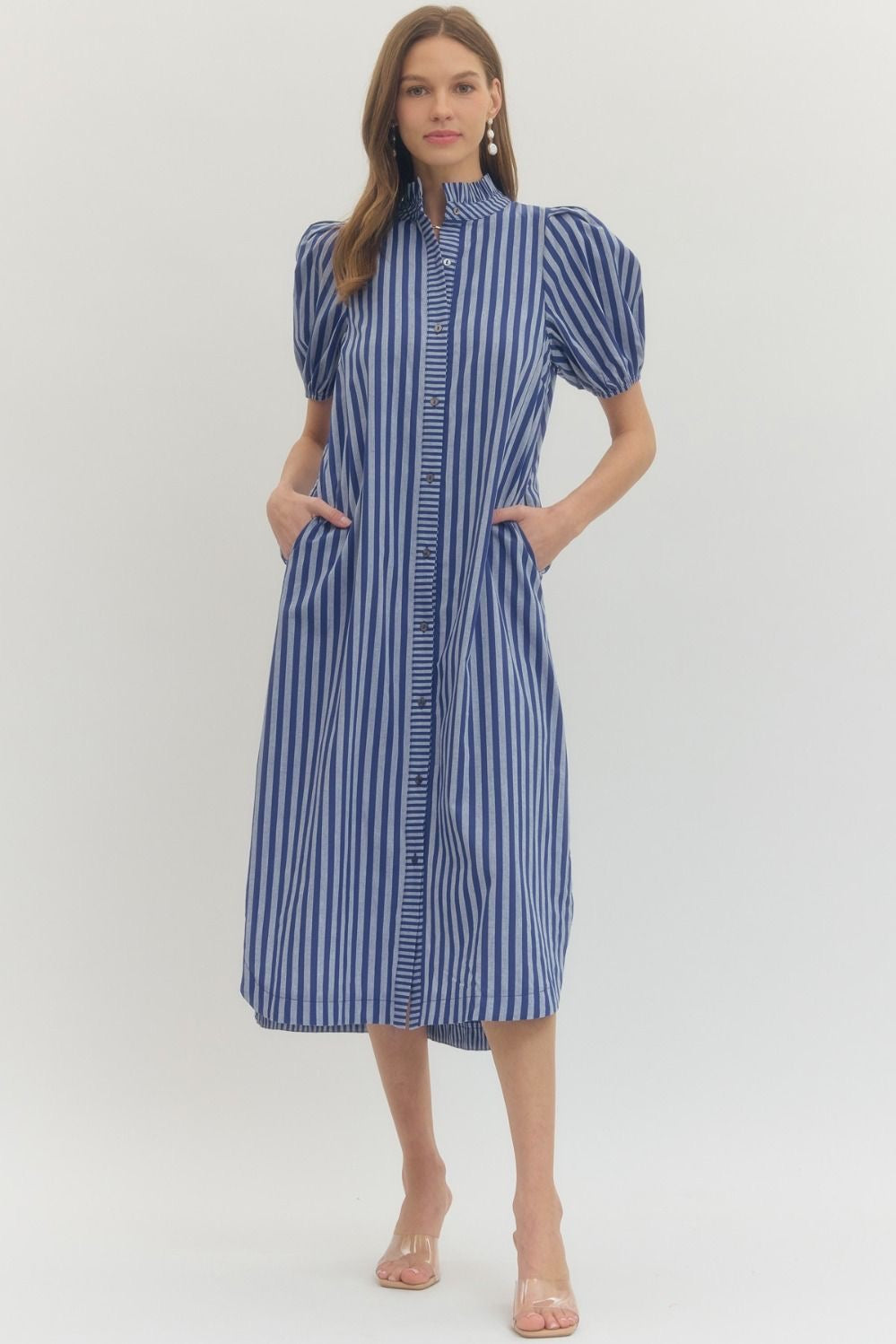 Nantucket Navy Stripe Midi Dress