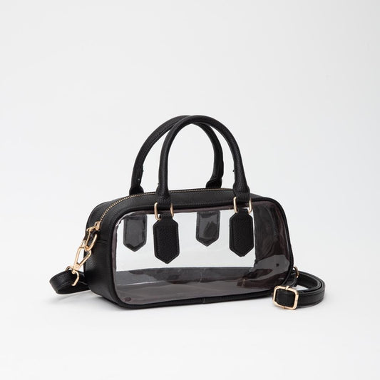 Black Clear Crossbody Tote Bag