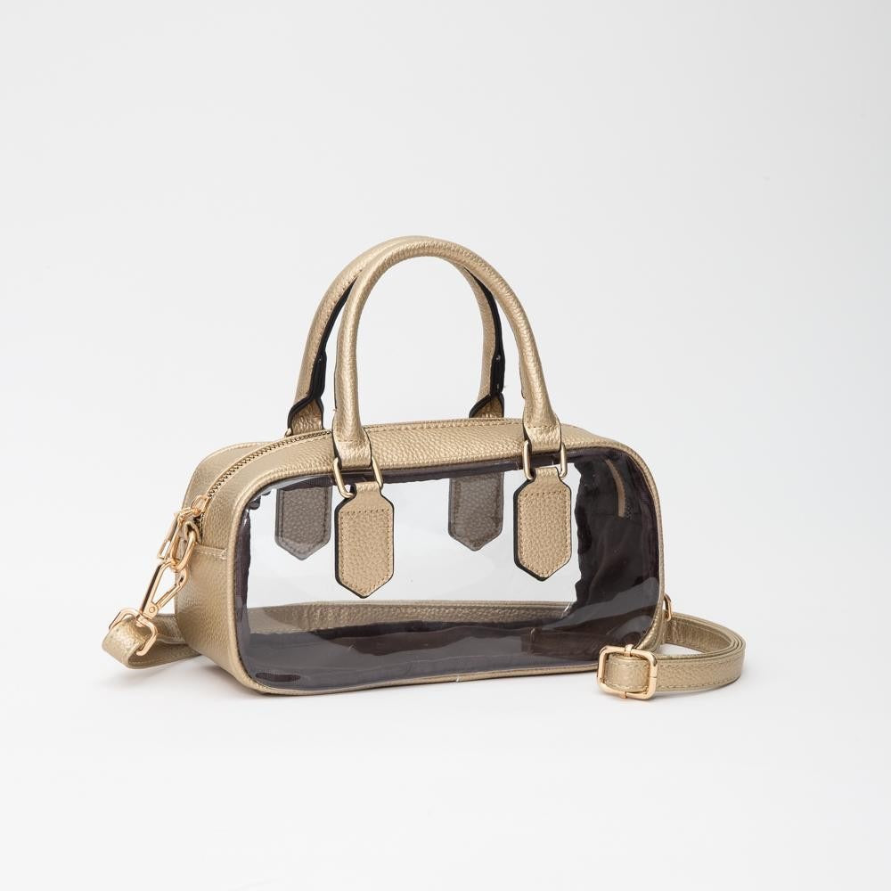 Gold Clear Crossbody Tote Bag