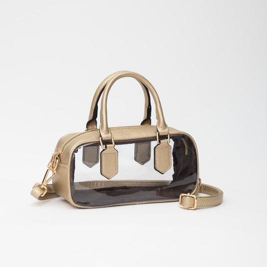 Gold Clear Crossbody Tote Bag