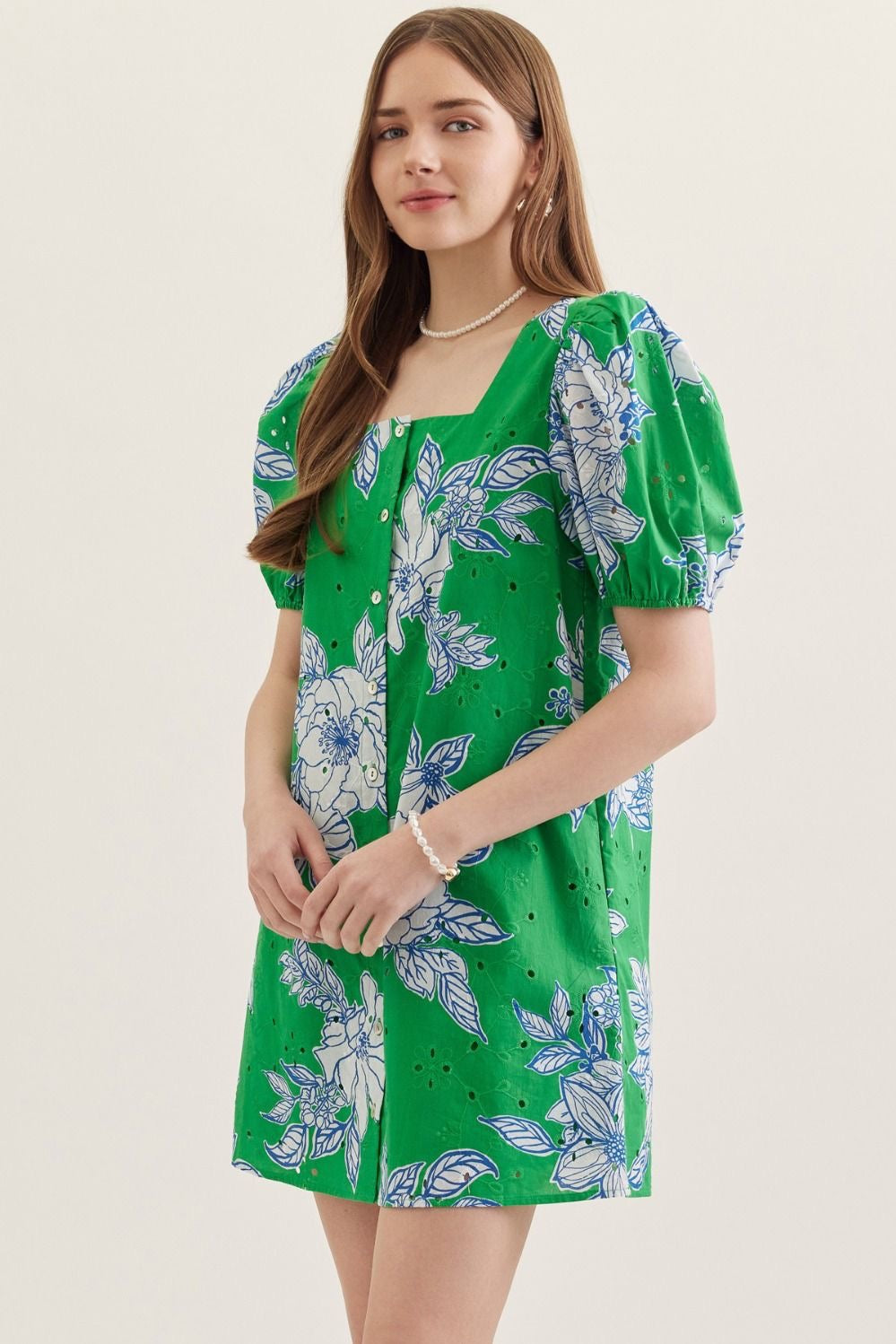 The Stacy Green Botanical Print Dress