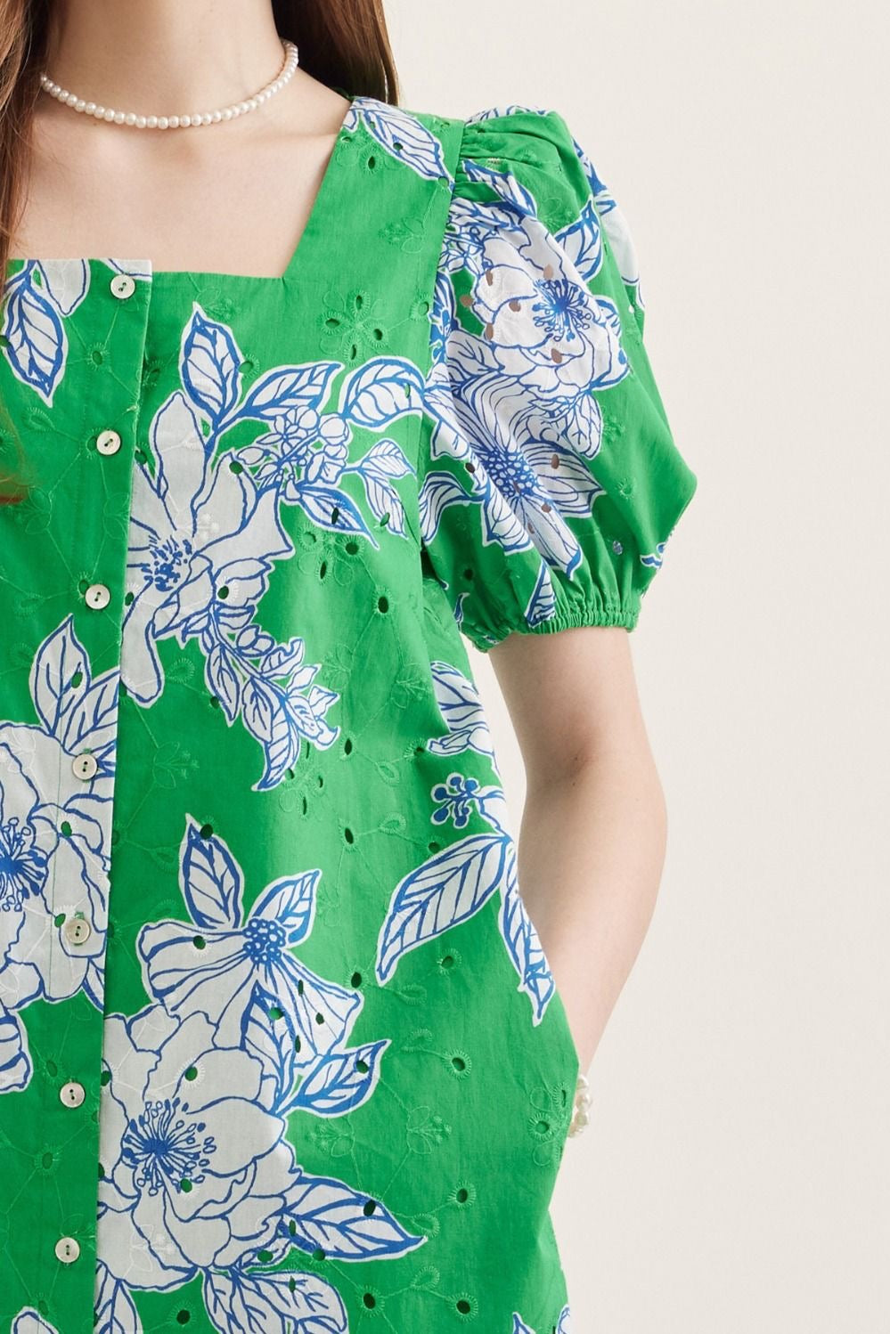 The Stacy Green Botanical Print Dress