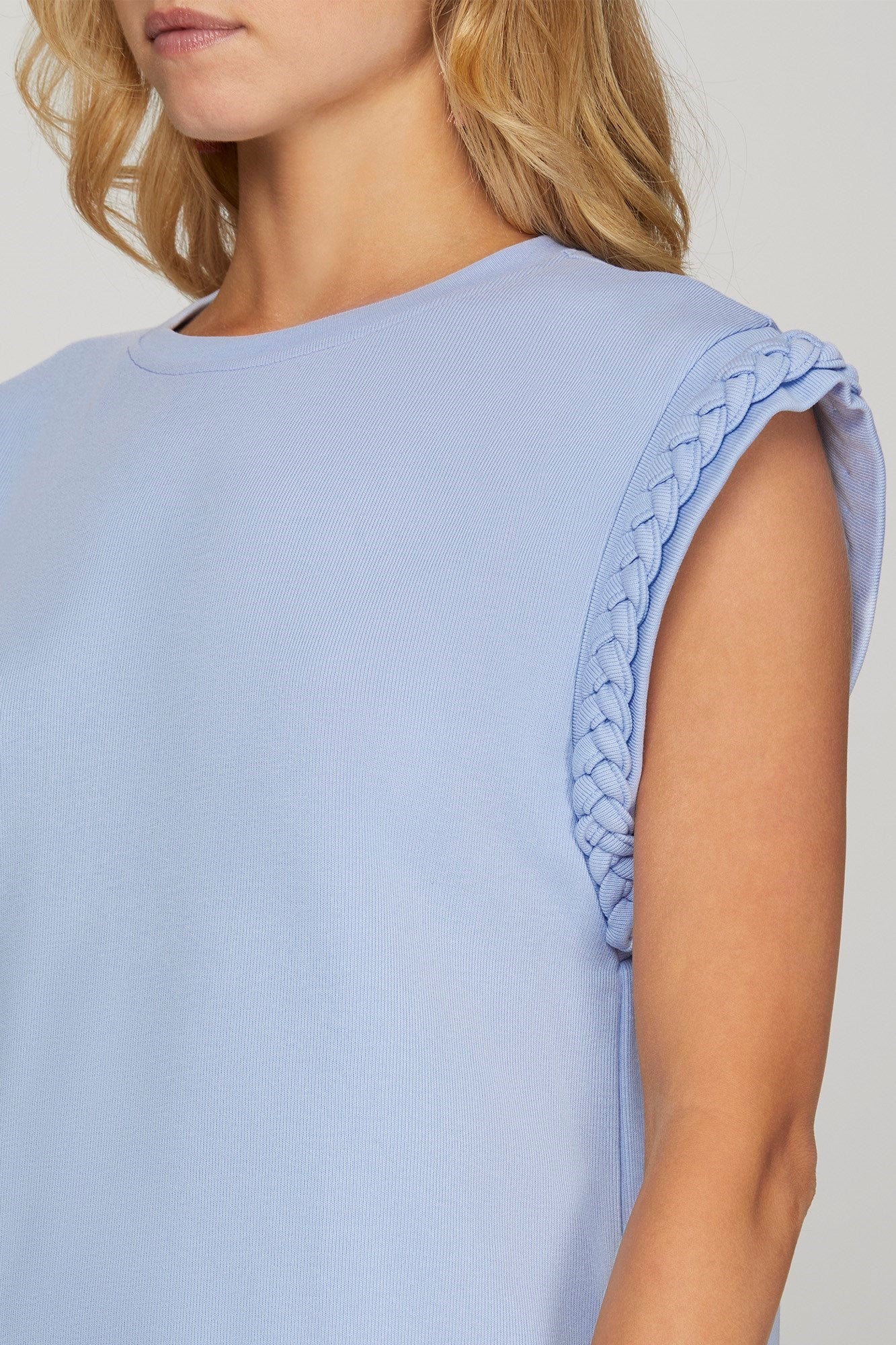 Light Blue with Braided Rope sleeve dress