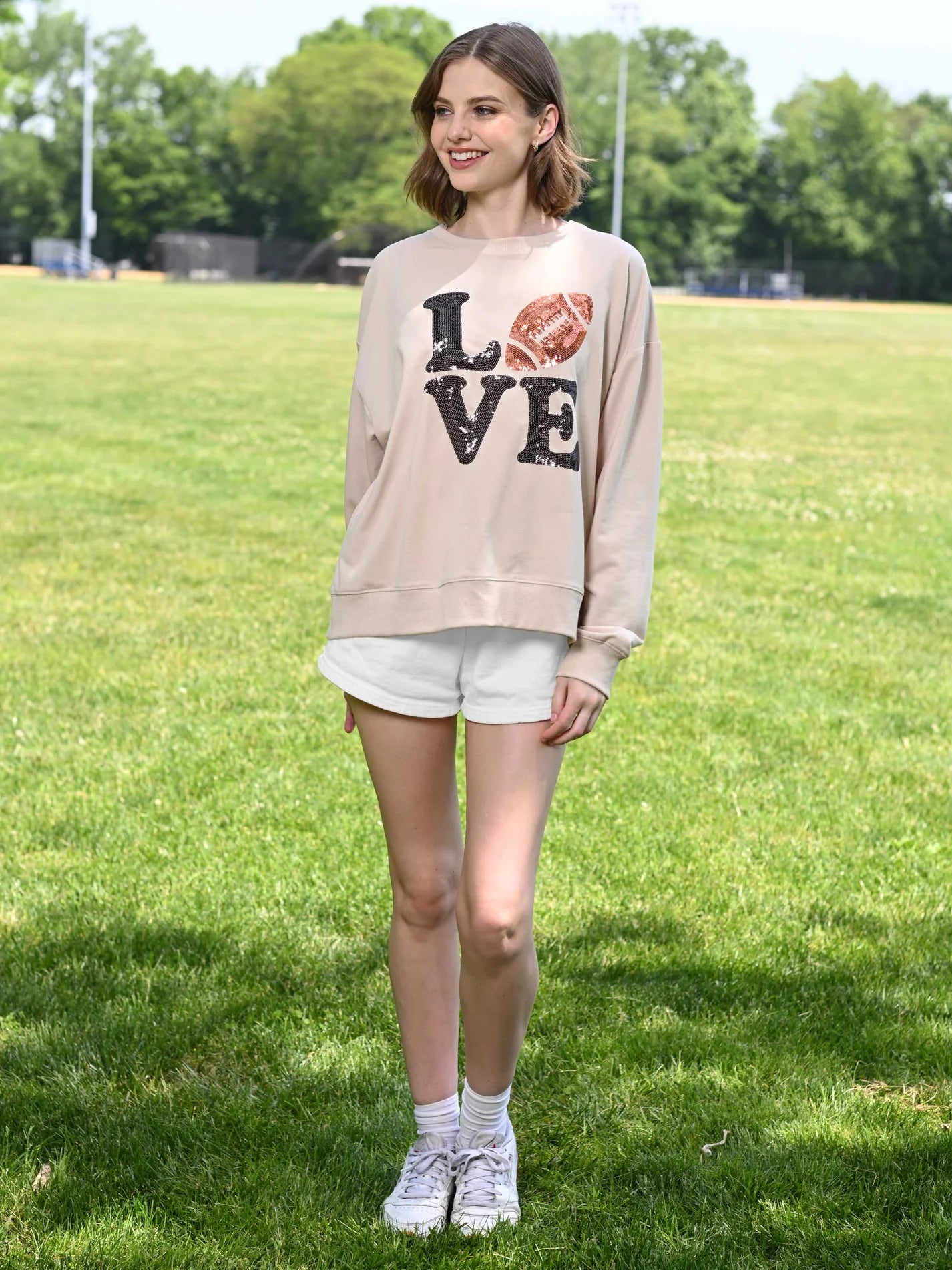 For the Love of Football Sequin Sweatshirt