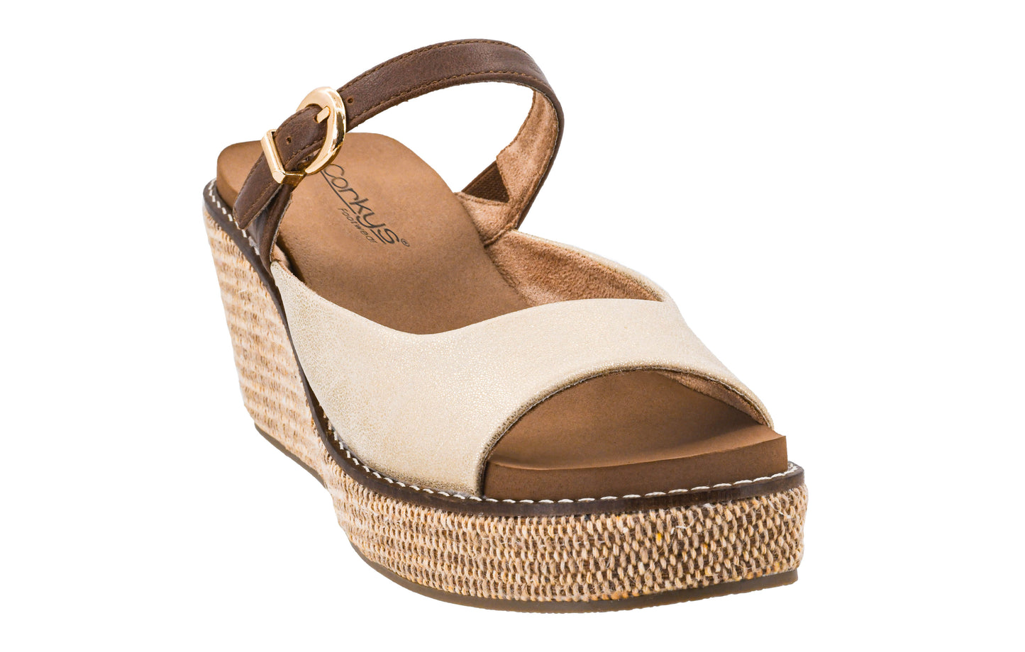 Corkys Treat Yourself Gold Combo Wedges