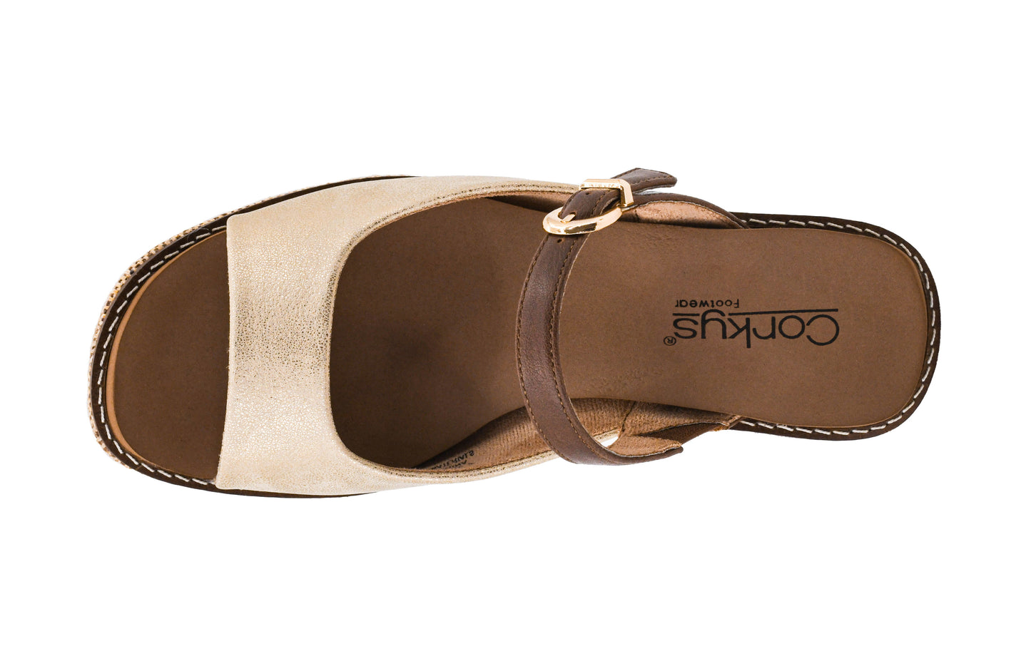 Corkys Treat Yourself Gold Combo Wedges