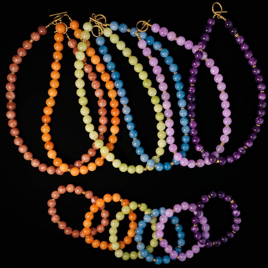 Rally Beaded Necklace-Purple