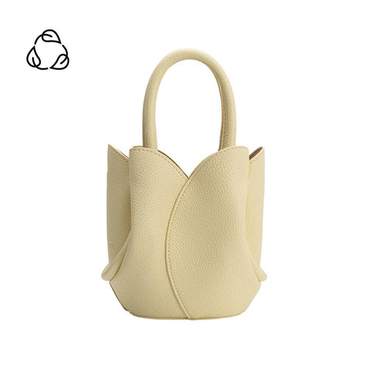 Tulip Mini Yellow  Vegan Leather Top Handle Bag