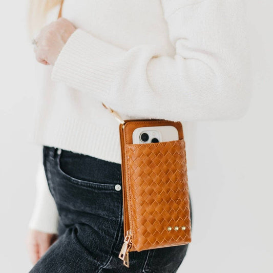 Brown Woven Double Duty Phone Bag