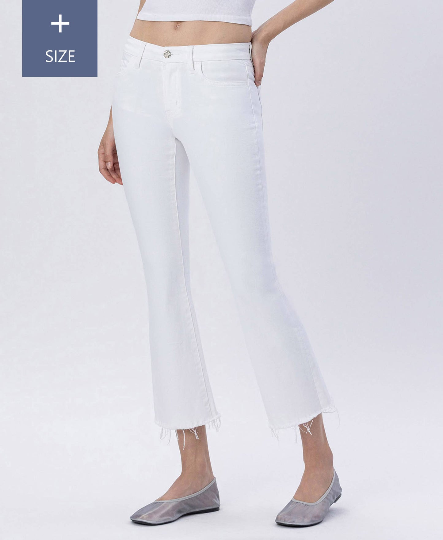 Mia Mid Rise Crop Flare Jeans - Peacock Curves