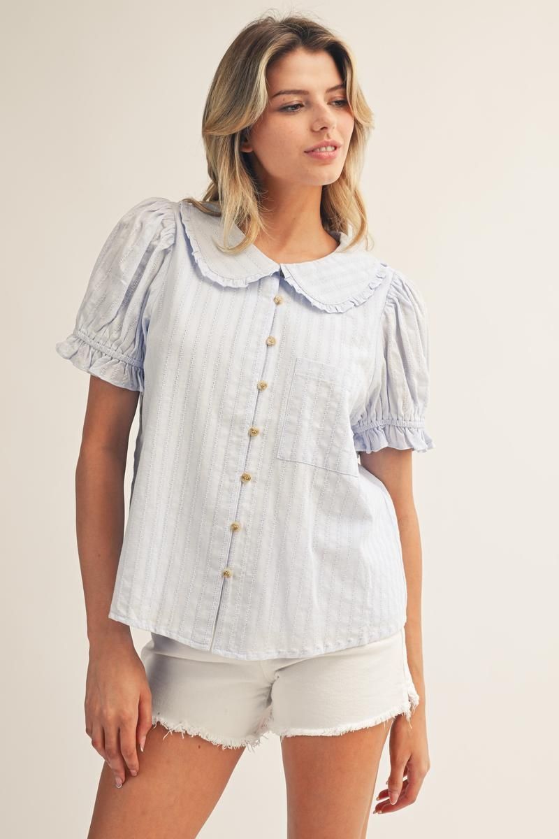 Light Blue Darling Details Top