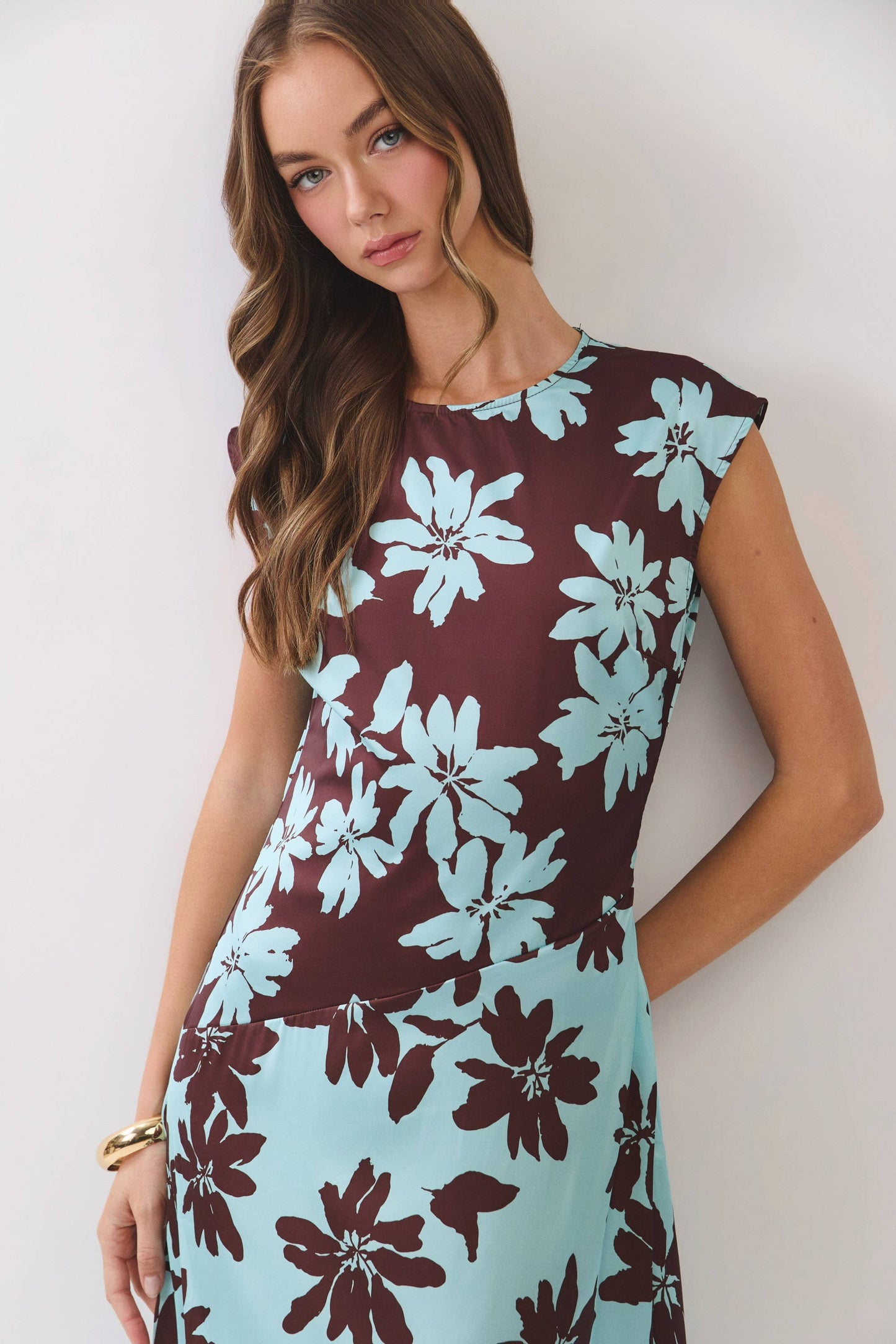 Cocoa Bloom Midi Dress