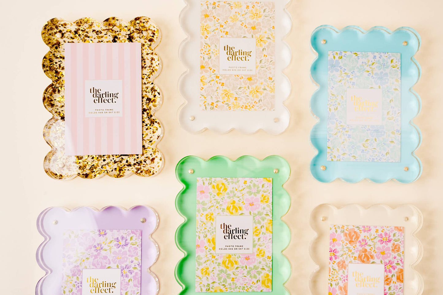 Rectangle Scalloped Acrylic Frame-Clear