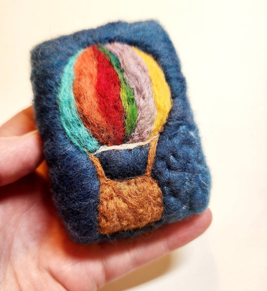 Hot Air Balloon Felted Soap Bar